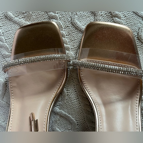 Top Moda Bridget Rose Gold Tie Up Ankle sandal Heel Women’s Size 7 - Picture 12 of 14